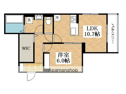 D-ROOM平野II(1LDK/3階)の間取り写真