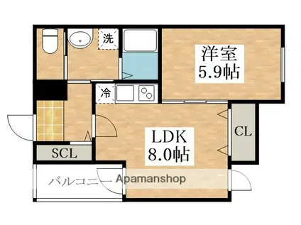 大阪メトロ谷町線 喜連瓜破駅 徒歩10分 3階建 新築(1LDK/2階)の間取り写真