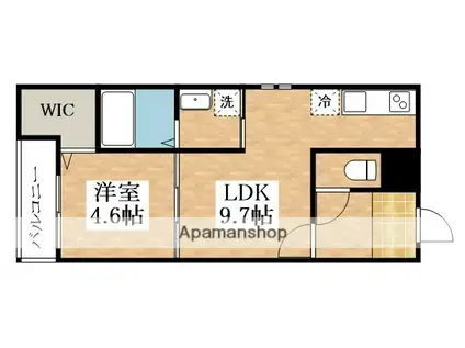 シャルマンエイト2番館(1LDK/2階)の間取り写真