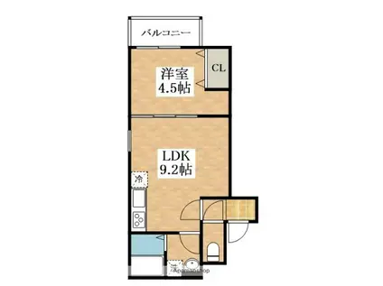 グランレガート(1LDK/1階)の間取り写真