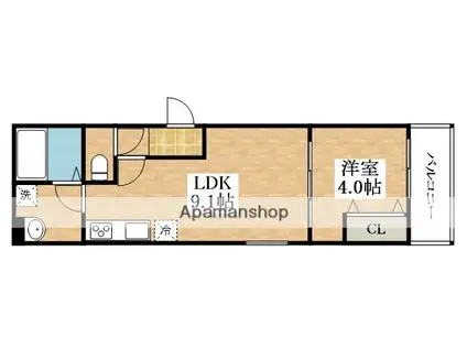 グランレガート(1LDK/1階)の間取り写真