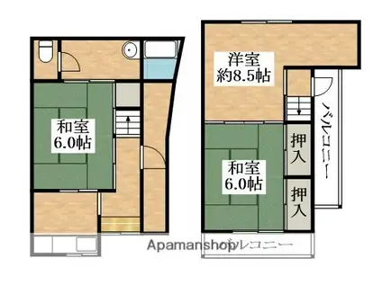 松原市天美南2丁目テラスハウス(3K)の間取り写真