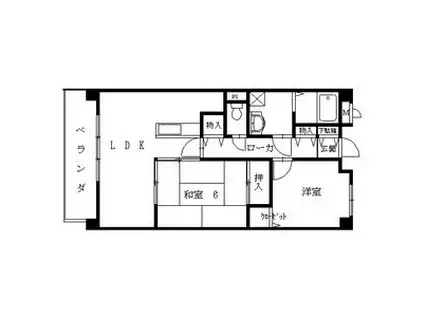 グレイシィーK.Y(2LDK/5階)の間取り写真