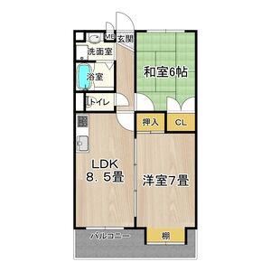 ブランドールM3(2LDK/2階)の間取り写真