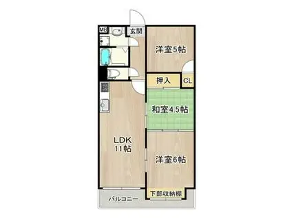 ブランドールM3(3LDK/4階)の間取り写真