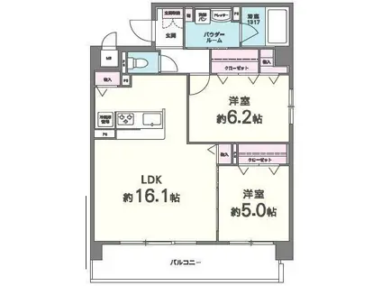 アヴァンタージュ(2LDK/2階)の間取り写真