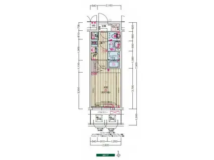 プレサンス大阪都島エレナード(1K/7階)の間取り写真