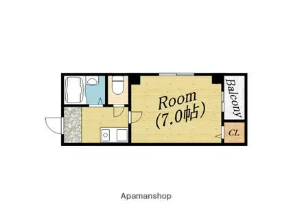 大阪メトロ谷町線 千林大宮駅 徒歩4分 4階建 築27年(1K/2階)の間取り写真
