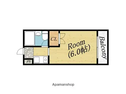 サニーハイツ(ワンルーム/2階)の間取り写真