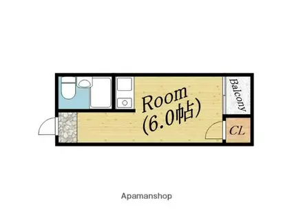 ピエ・タ・テール大宮(ワンルーム/4階)の間取り写真