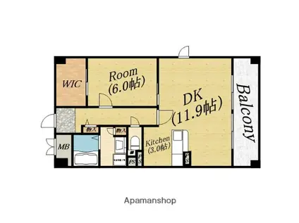 プラシード大宮(1LDK/1階)の間取り写真