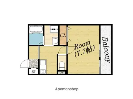 ノースキャッスル(1K/3階)の間取り写真