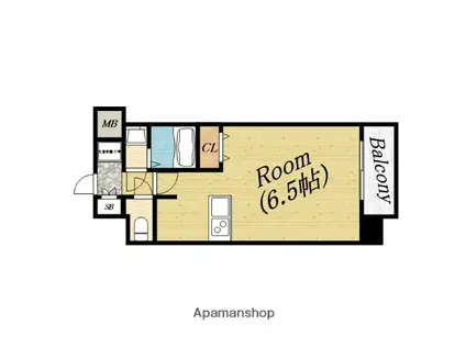 プレサンス城北公園アクアージュ(ワンルーム/2階)の間取り写真