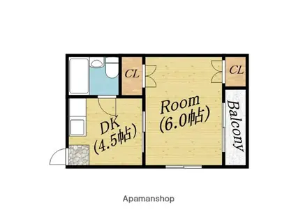 レヂデンスパート1(1DK/3階)の間取り写真