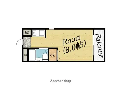 ハイツKIDO(ワンルーム/3階)の間取り写真