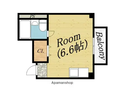 旭ヒカルビル(ワンルーム/3階)の間取り写真