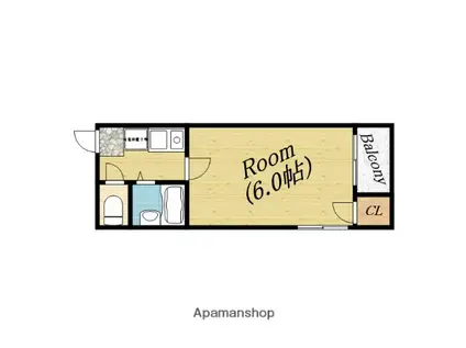 メゾンフルール(1K/3階)の間取り写真