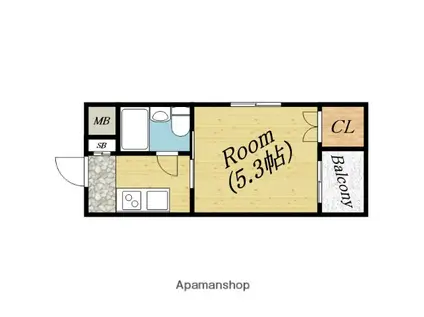 キタオマンション3号館(ワンルーム/2階)の間取り写真