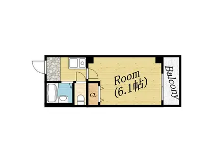 メゾンコライユ(1K/4階)の間取り写真