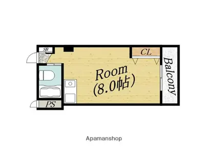 BOOKSビル(ワンルーム/4階)の間取り写真