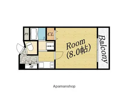 タカラビル(1K/3階)の間取り写真