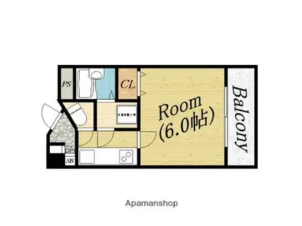タカラビル(1K/4階)の間取り写真