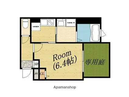 プライムコート太子橋(1K/1階)の間取り写真