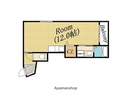 ハッピーレジデンス(1K/1階)の間取り写真