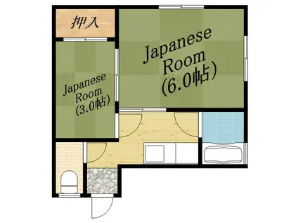 白玉マンション(2K/3階)の間取り写真