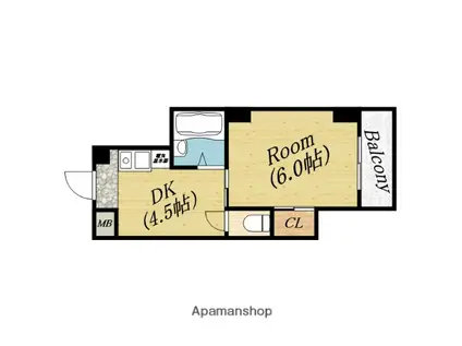 有馬パレス千林(1DK/7階)の間取り写真