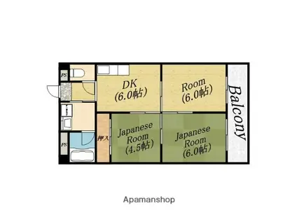 新栄プロパティ千林Ⅱ(3DK/4階)の間取り写真