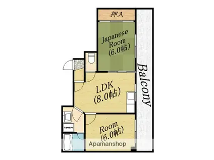 ルミエール中宮(2LDK/3階)の間取り写真