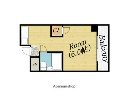 ビーナスハイツ森小路(1K/4階)の間取り写真