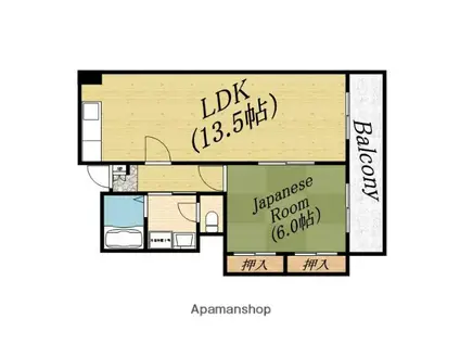 フォレストヴィラ(1LDK/4階)の間取り写真