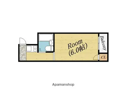 メゾン関目(1K/4階)の間取り写真