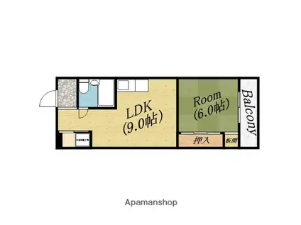 マンション津村(1LDK/5階)の間取り写真