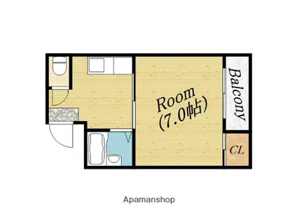 カルムセイワ高殿(1K/3階)の間取り写真