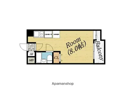 エスティライフ新森古市(ワンルーム/2階)の間取り写真