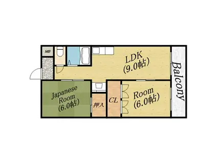 パークハイツ新森(2LDK/4階)の間取り写真