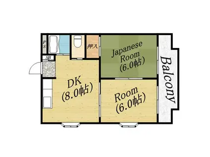 旭ロイヤルハイム(2DK/3階)の間取り写真