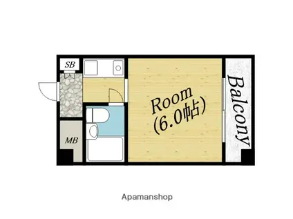 ヒノキマンション(1K/7階)の間取り写真