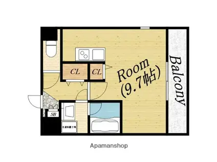 HRフロントリーガル新森(1K/6階)の間取り写真