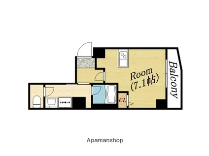 HRフロントリーガル新森(1K/2階)の間取り写真