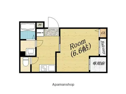 ラフィーネ新森(1K/1階)の間取り写真