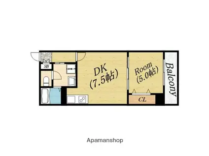 VILLETTA新森公園(1DK/2階)の間取り写真