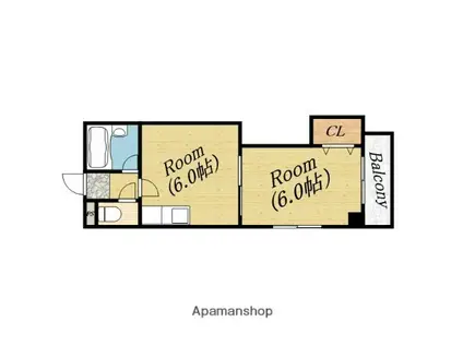 アビタシオンエース(1DK/4階)の間取り写真