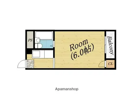 大樹ハイツ2(1K/2階)の間取り写真