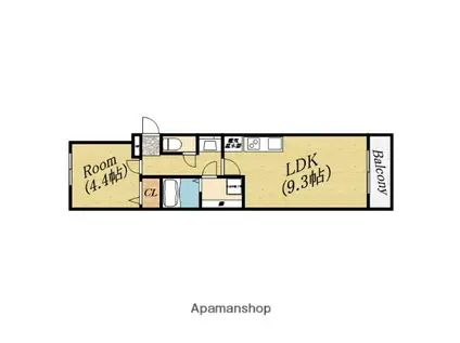 ボルサーロ(1LDK/3階)の間取り写真