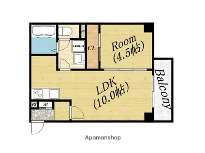 エルグランド今市(1LDK/2階)の間取り写真