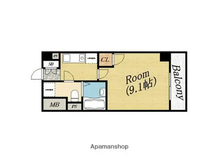 ドゥエリング太子橋(1K/5階)の間取り写真